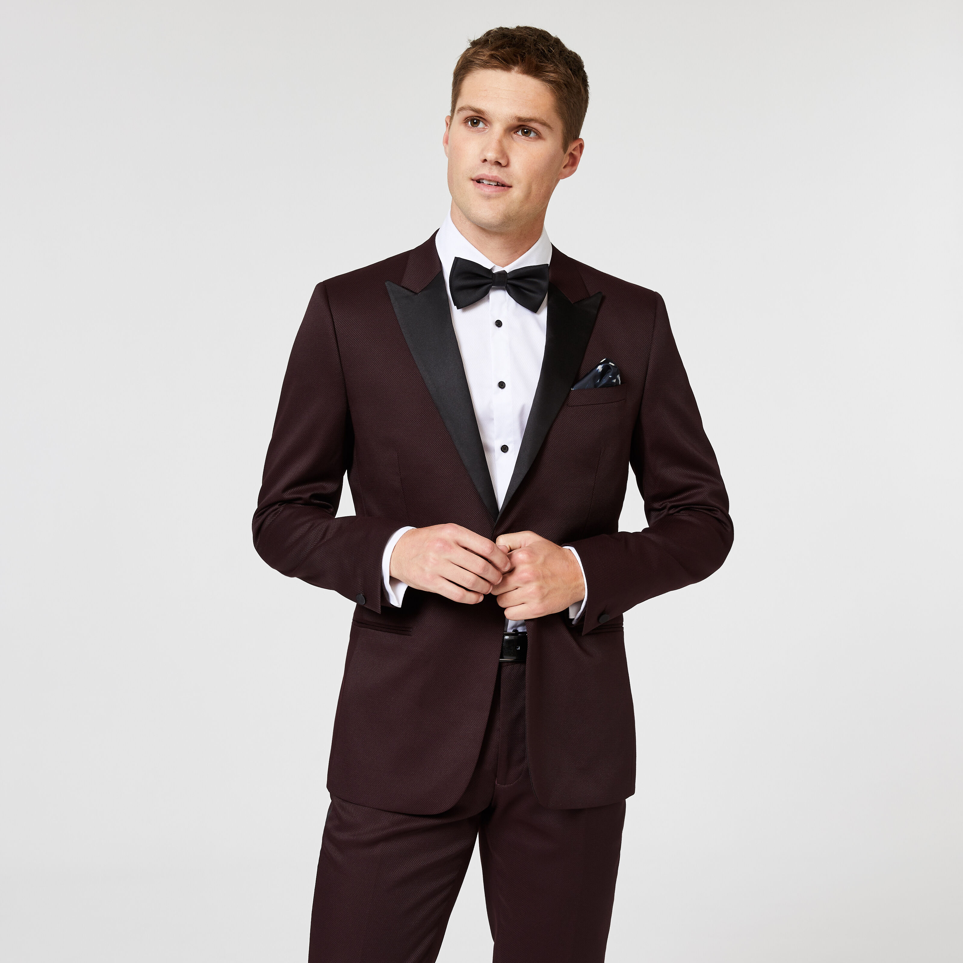 Mens burgundy sales tuxedo jacket